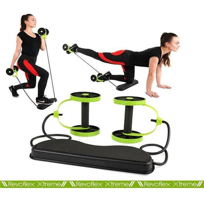 GymFlex Abs Roller: SlimFit Exercise Wheel with Resistance Bands & Knee Support Mat